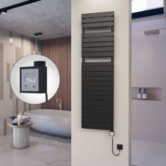 10H Elektrikli Havlupan 500x1772 Mat Siyah Ktx3 1000 Watt Spiral Kablolu