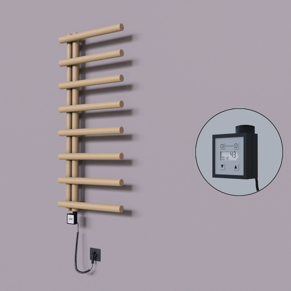 Tuna Dekoratif Elektrikli Havlupan 500x1150 Kapuçino (KTX3 Termostat) 300W Spiral Kablolu