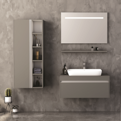 Camaro 90 cm Banyo Dolabı Kaya Gri Alt, Üst ve Yan Boy Dolap