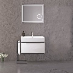 Omega 75 cm Banyo Dolabı Beyaz-Mat Antrasit