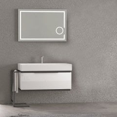 Omega 100 cm Banyo Dolabı Beyaz-Mat Antrasit