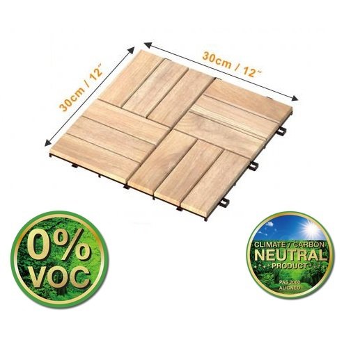 Yüzeyi İşlenmiş Ahşap Yer Karosu TEAK 12