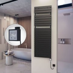 10H Elektrikli Havlupan 600x1772 Mat Siyah Ktx3 1000 Watt Spiral Kablolu