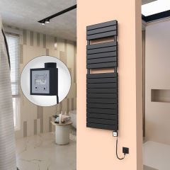 20H Elektrikli Havlupan 500x1550 Mat Siyah Ktx3 1000 Watt Spiral Kablolu