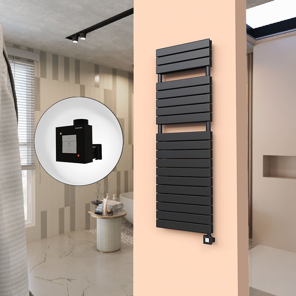 20H Elektrikli Havlupan 500x1550 Mat Siyah Ktx1 1000 Watt