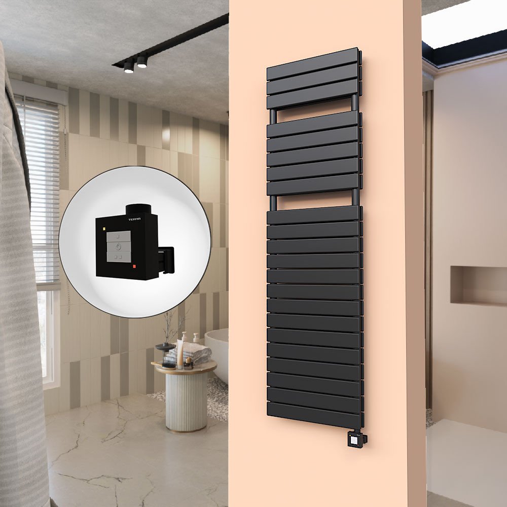 20H Elektrikli Havlupan 500x1772 Mat Siyah Ktx1 1000 Watt