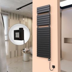 20H Elektrikli Havlupan 500x1772 Mat Siyah Ktx1 1000 Watt Spiral Kablolu