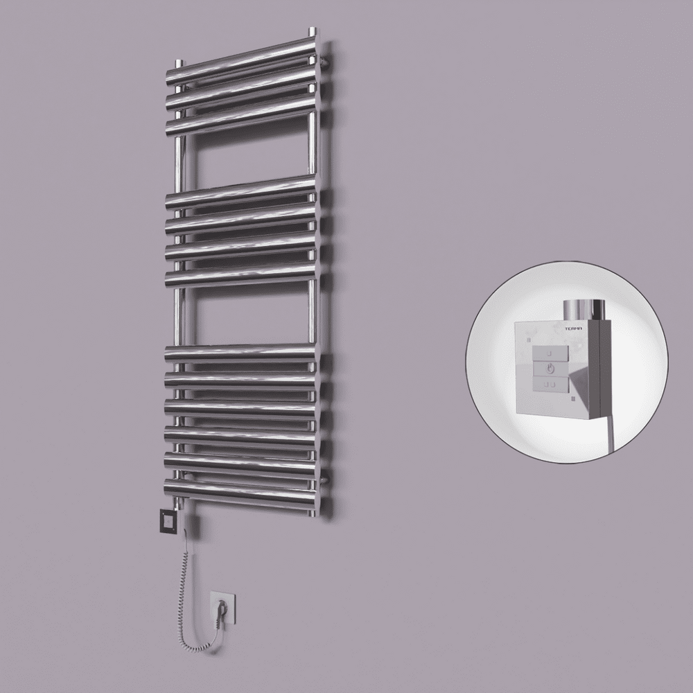 Volga Dekoratif Elektrikli Havlupan 500x1200 Krom (KTX1 Termostat) 300W Spiral Kablolu