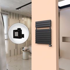 20H Elektrikli Havlupan 600x810 Mat Siyah Ktx1 1000 Watt