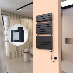 20H Elektrikli Havlupan 600x1180 Mat Siyah Ktx4 1000 Watt Spiral Kablolu