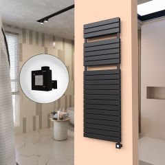 20H Elektrikli Havlupan 600x1772 Mat Siyah Ktx1 1000 Watt