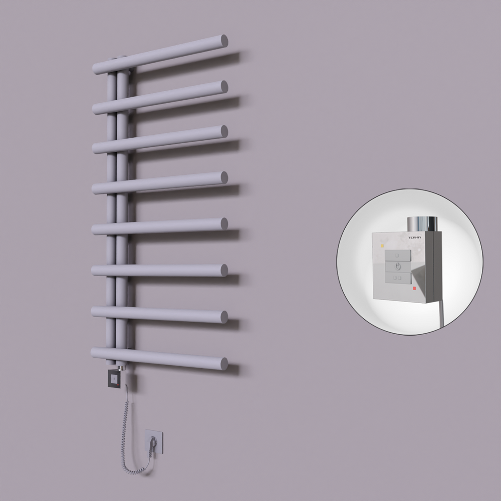 Tuna Dekoratif Elektrikli Havlupan 600x1150 Gri (KTX1 Termostat) 600W Spiral Kablolu