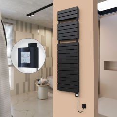 21H Elektrikli Havlupan 500x1772 Mat Siyah Ktx4 1000 Watt Spiral Kablolu
