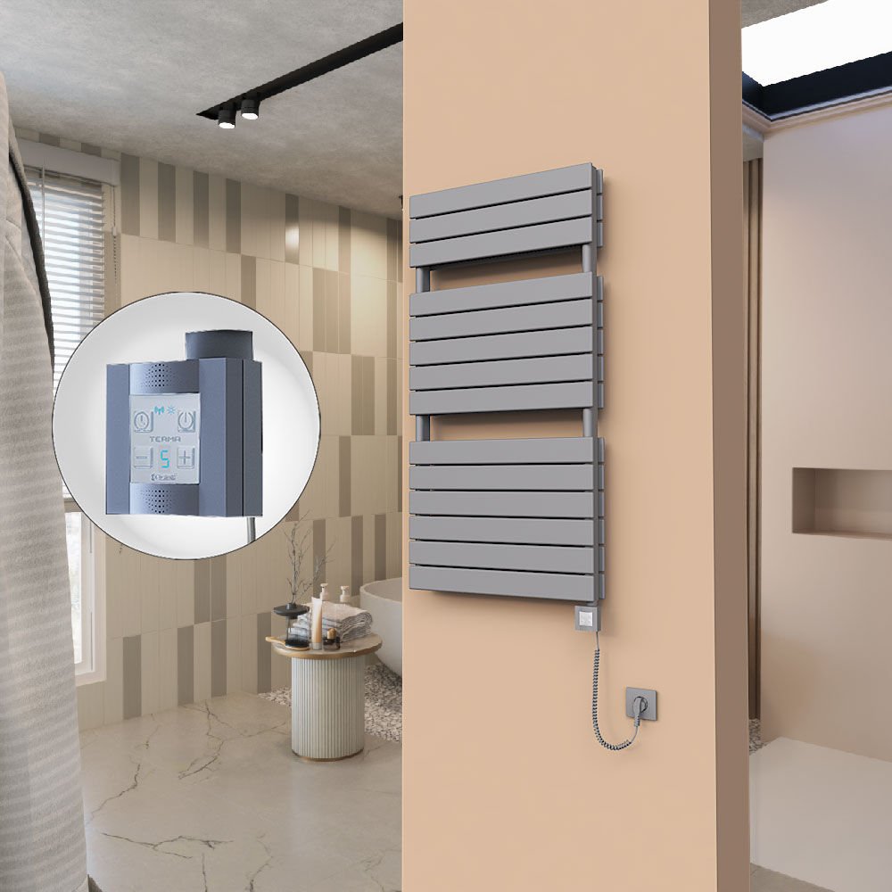 21H Elektrikli Havlupan 600x1180 Antrasit Ktx4 1000 Watt Spiral Kablolu