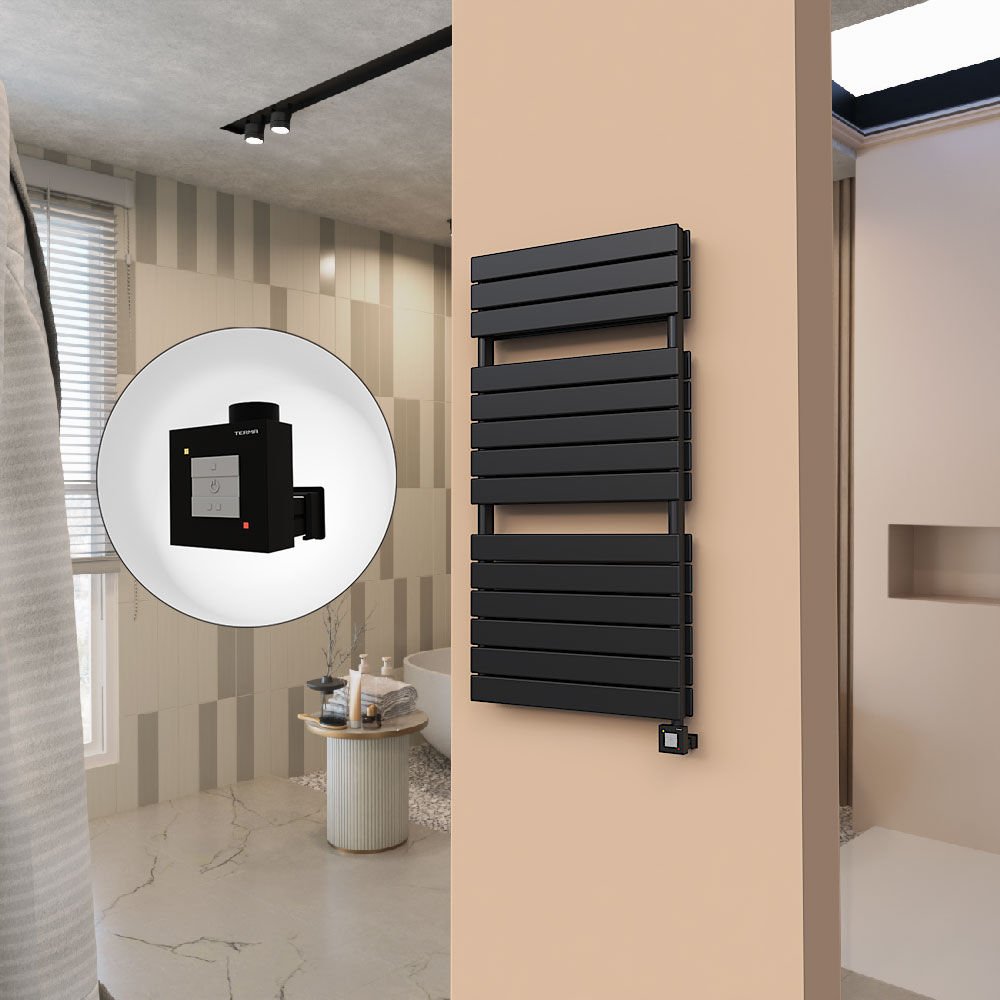 21H Elektrikli Havlupan 600x1180 Mat Siyah Ktx1 1000 Watt
