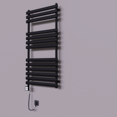 Volga Dekoratif Elektrikli Havlupan 600x1200 Siyah (KTX3 Termostat) 600W Spiral Kablolu