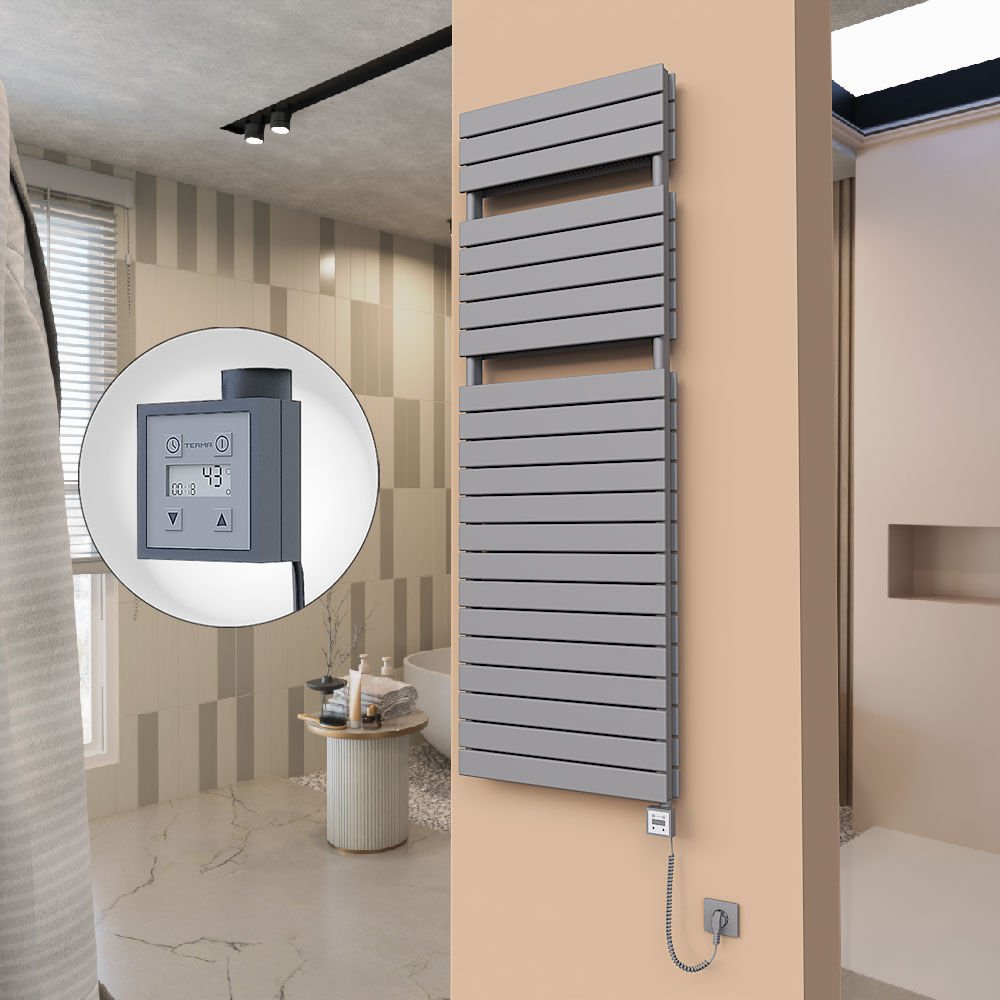 21H Elektrikli Havlupan 600x1772 Antrasit Ktx3 1000 Watt Spiral Kablolu