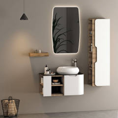 Era 80 cm Banyo Dolabı Dorado Beyaz Alt, Üst ve Yan Boy Dolap
