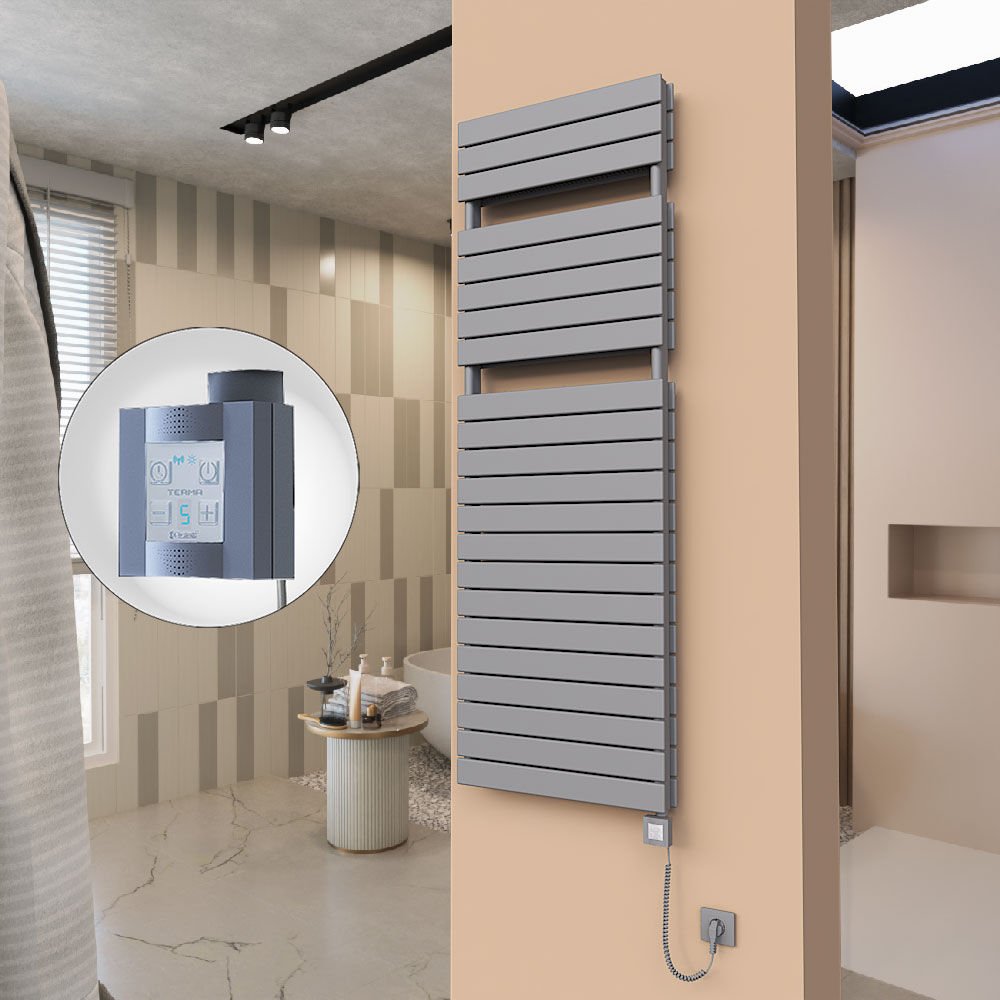 21H Elektrikli Havlupan 600x1772 Antrasit Ktx4 1000 Watt Spiral Kablolu