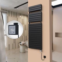 21H Elektrikli Havlupan 600x1772 Mat Siyah Ktx3 1000 Watt Spiral Kablolu