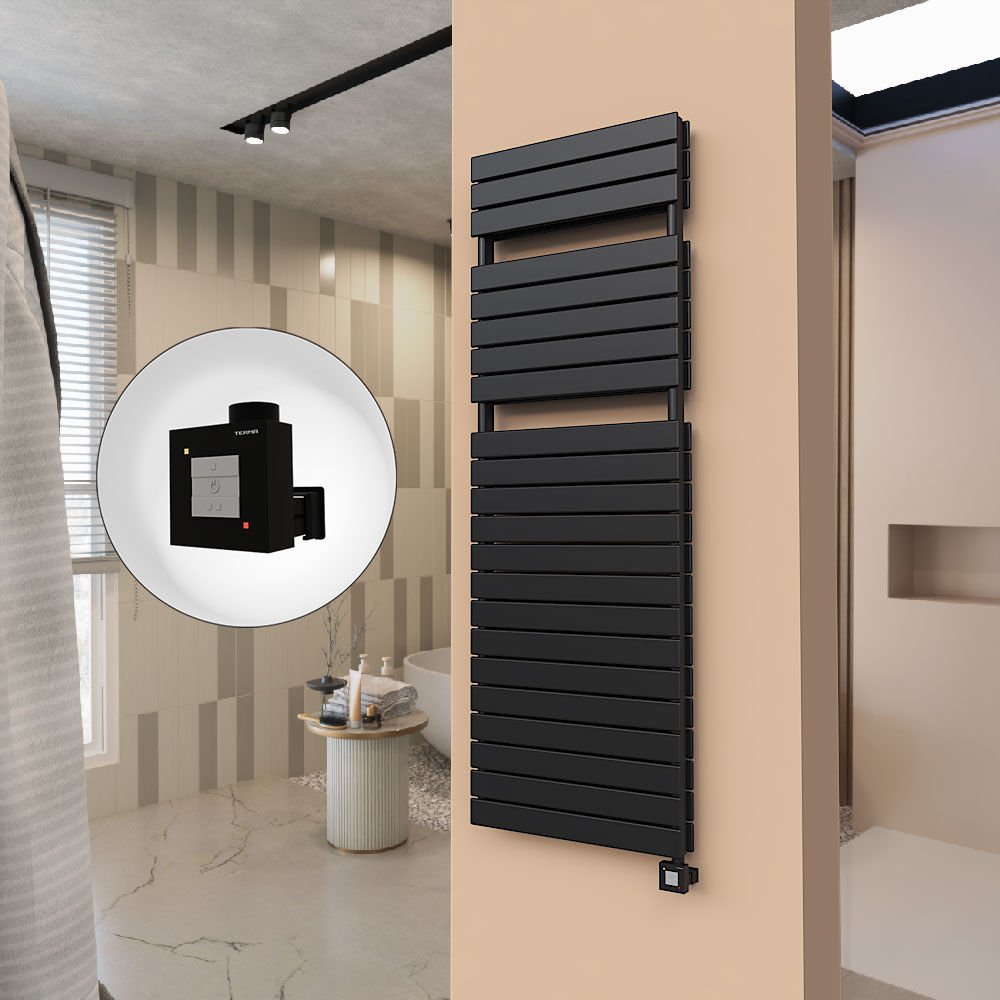 21H Elektrikli Havlupan 600x1772 Mat Siyah Ktx1 1000 Watt