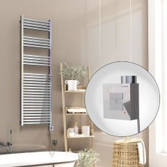 Barbados Elektrikli Havlupan 500x1600 Krom  (KTX1 Termostat) 600W Spiral Kablolu