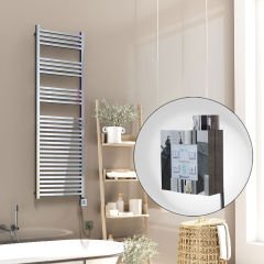Barbados Elektrikli Havlupan 500x1600 Krom  (KTX4 Termostat) 600W Spiral Kablolu