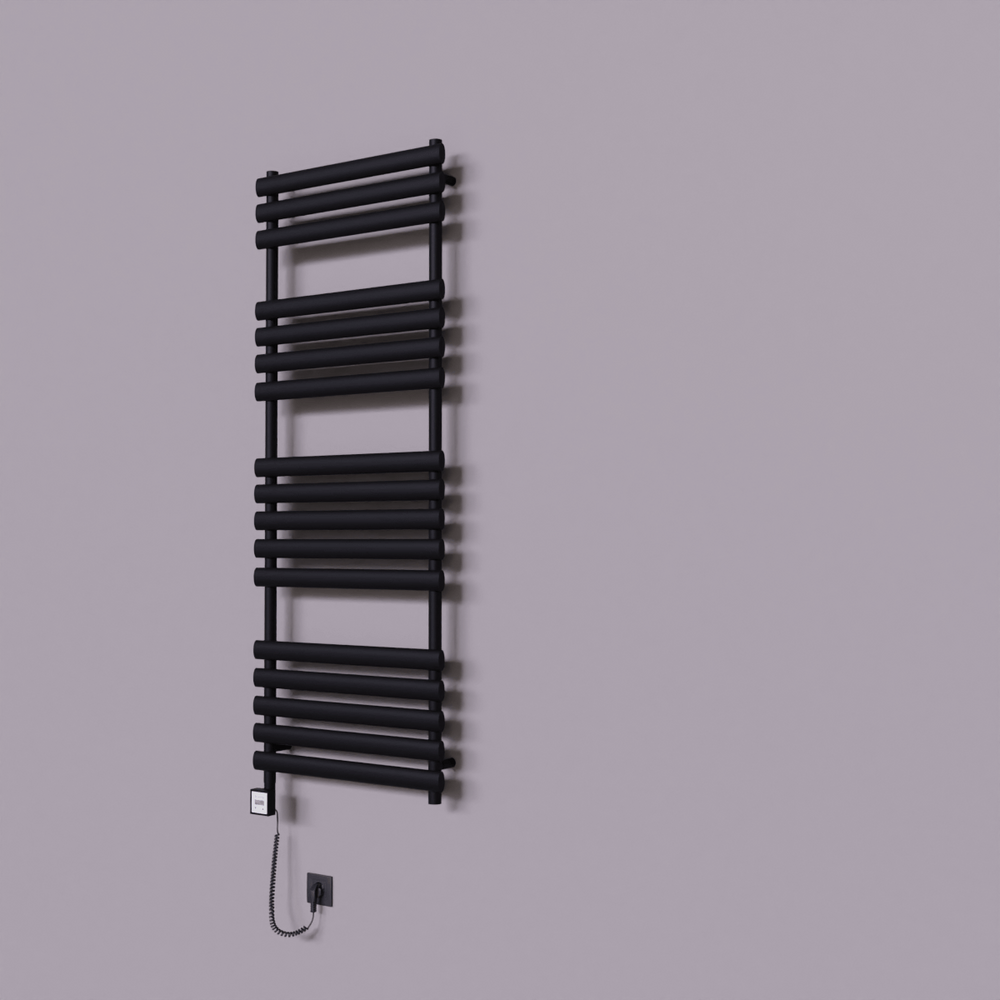 Volga Dekoratif Elektrikli Havlupan 600x1600 Siyah (KTX3 Termostat) 1000W Spiral Kablolu