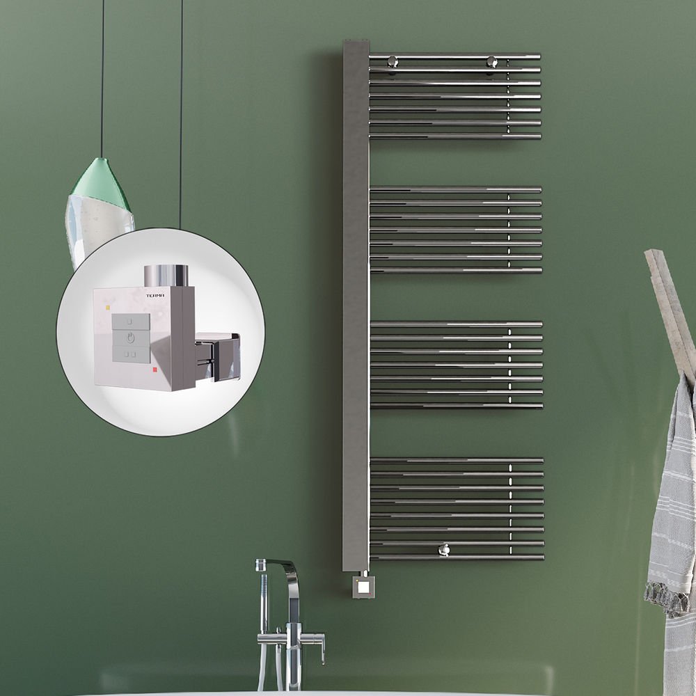 MALE Elektrikli Havlupan 600x1600  Krom (KTX1 Termostat) 600W Spiral Kablolu