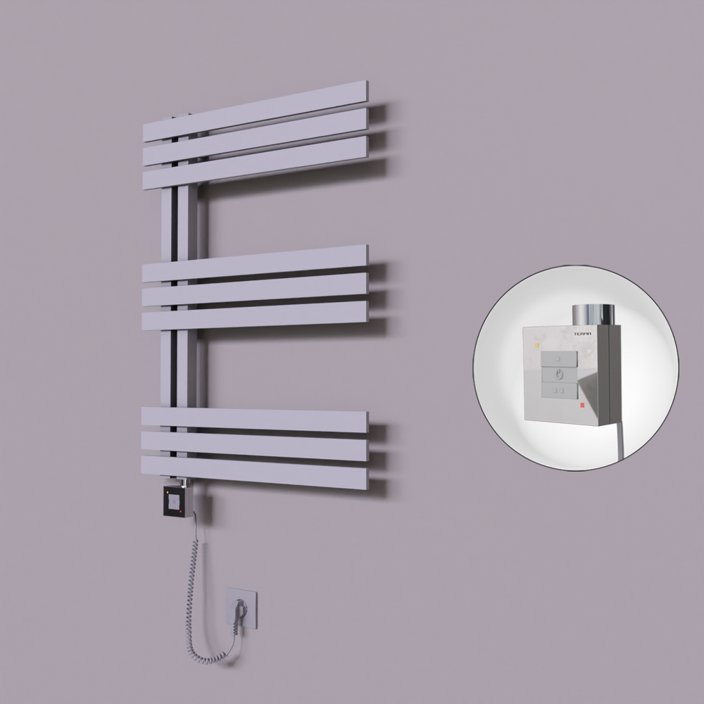 Thames Dekoratif Elektrikli Havlupan 500x800 Gri (KTX1 Termostat) 300W Spiral Kablolu