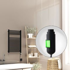 Barbados Elektrikli Havlupan 500x800 Siyah Mat (On/Off Düğmeli) 600W