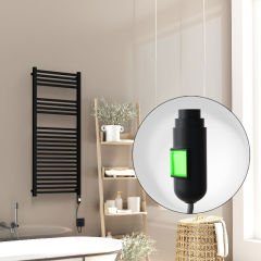 Barbados Elektrikli Havlupan 500x1200 Siyah Mat (On/Off Düğmeli) 600W