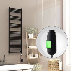 Barbados Elektrikli Havlupan 500x1600 Siyah Mat (On/Off Düğmeli) 900W