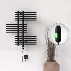 FIJI Elektrikli Havlupan 650x740 Siyah Mat (On/Off Düğmeli) 300W
