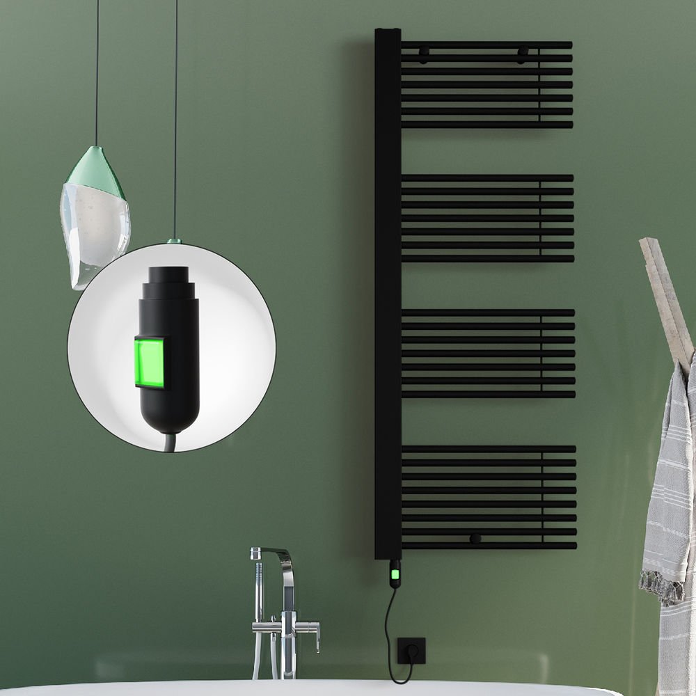 MALE Elektrikli Havlupan 600x1600  Siyah (On/Off Düğmeli) 900W
