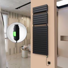 21H Elektrikli Havlupan 600x1772 Mat Siyah (On/Off Düğmeli) 1500 W