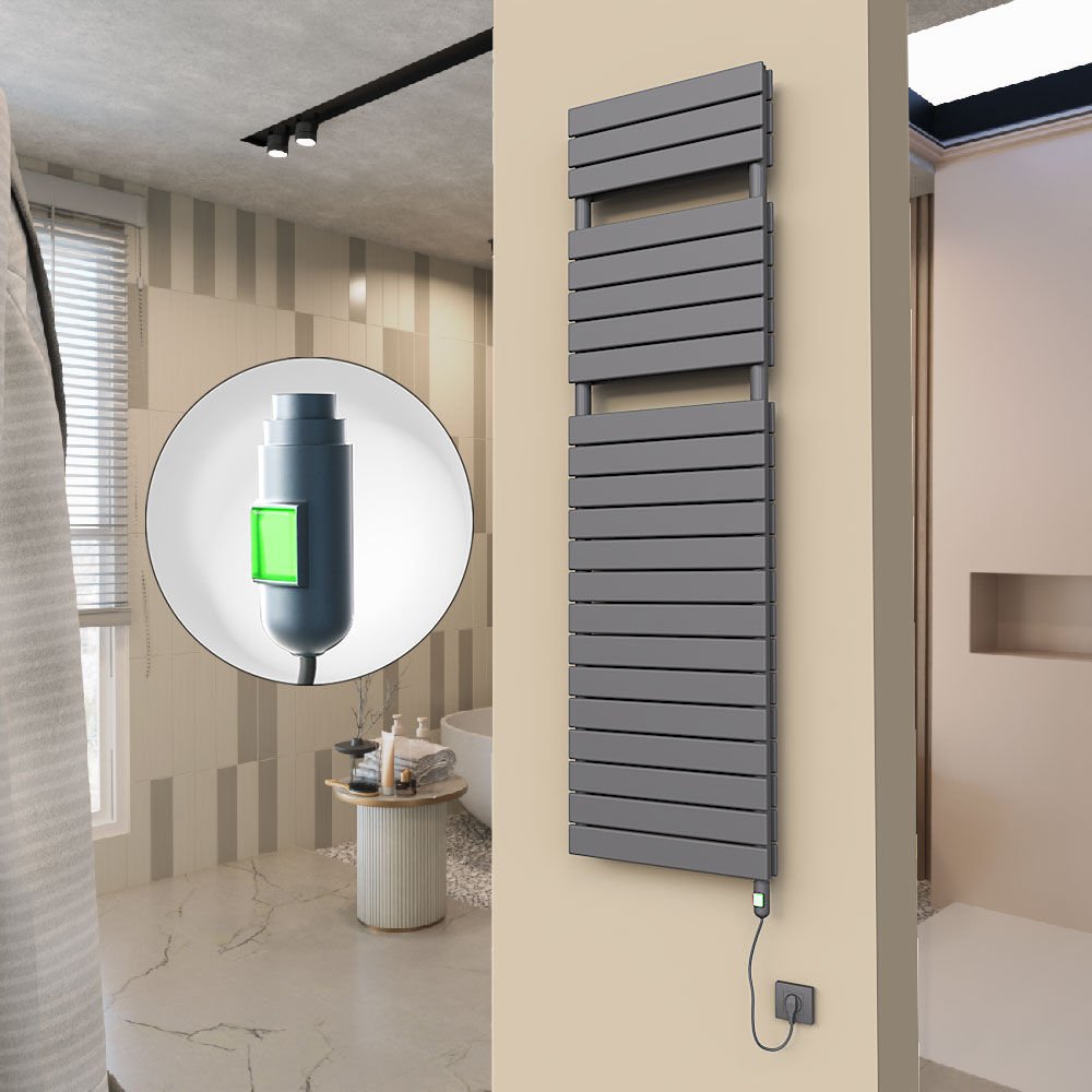 20H Elektrikli Havlupan 500x1772 Antrasit (On/Off Düğmeli) 1500 W