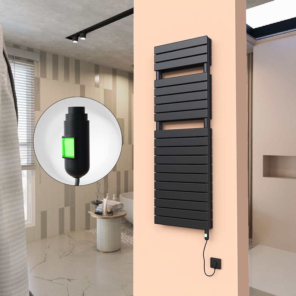 20H Elektrikli Havlupan 500x1550 Mat Siyah (On/Off Düğmeli) 1200 W