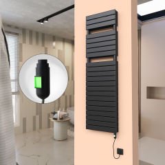 20H Elektrikli Havlupan 500x1772 Mat Siyah (On/Off Düğmeli) 1500 W
