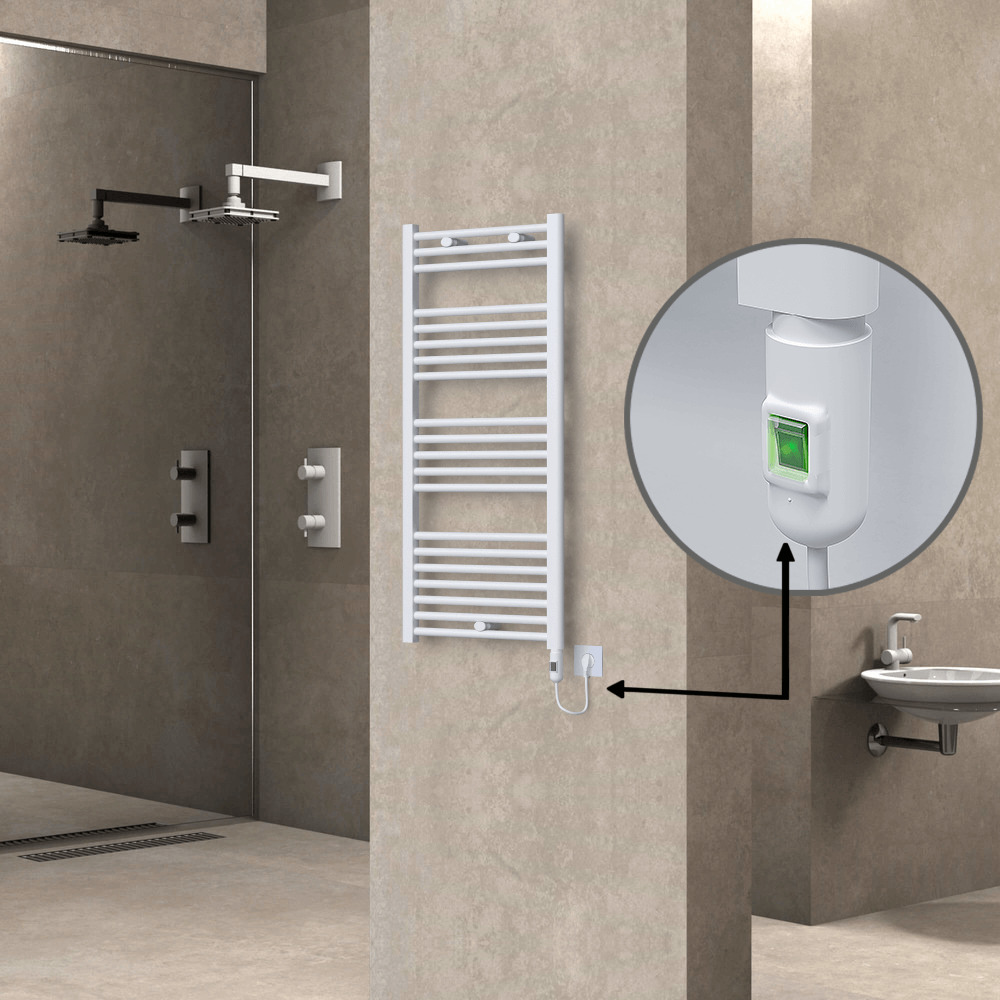 Haiti Elektrikli Havlupan 500x1100 Düz Beyaz Parlak (On/Off Düğmeli) 600 Watt