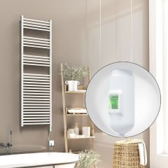 Barbados Elektrikli Havlupan 500x1600 Beyaz Parlak (On/Off Düğmeli) 900W