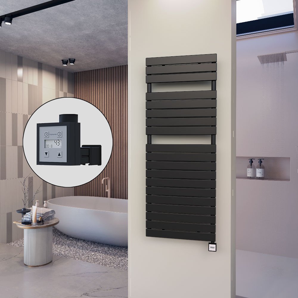 10H Elektrikli Havlupan 600x1550 Mat Siyah Ktx3 1000 W