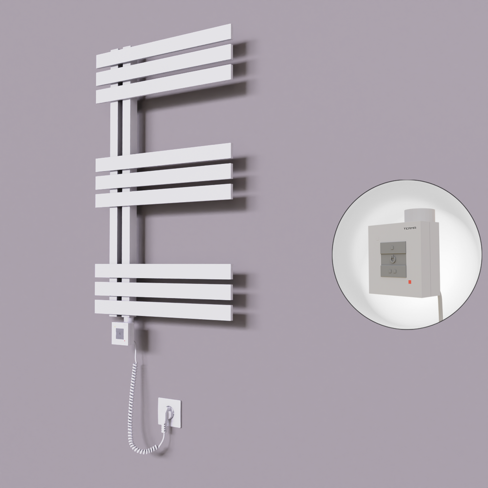 Thames Dekoratif Elektrikli Havlupan 600x800 Beyaz (KTX1 Termostat) 300W Spiral Kablolu
