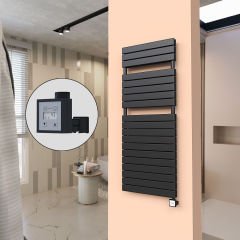 20H Elektrikli Havlupan 600x1550 Mat Siyah Ktx3 1000 W