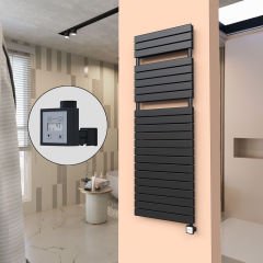 20H Elektrikli Havlupan 600x1772 Mat Siyah Ktx3 1000 W