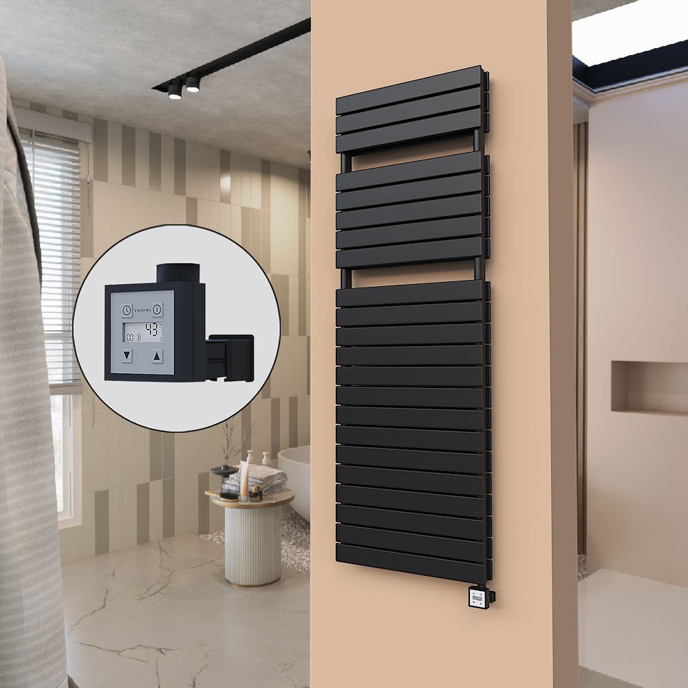 21H Elektrikli Havlupan 600x1772 Mat Siyah Ktx3 1000 W