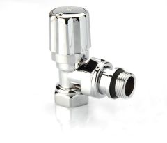 Radyatör Vanası 1/2'' Krom Köşe (Plastik Volanlı)