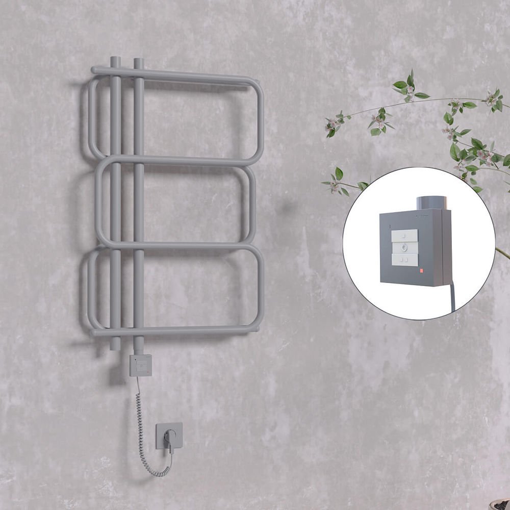 MATSU Elektrikli Havlupan 540x884  Antrasit (KTX1 Termostat) 300W Spiral Kablolu