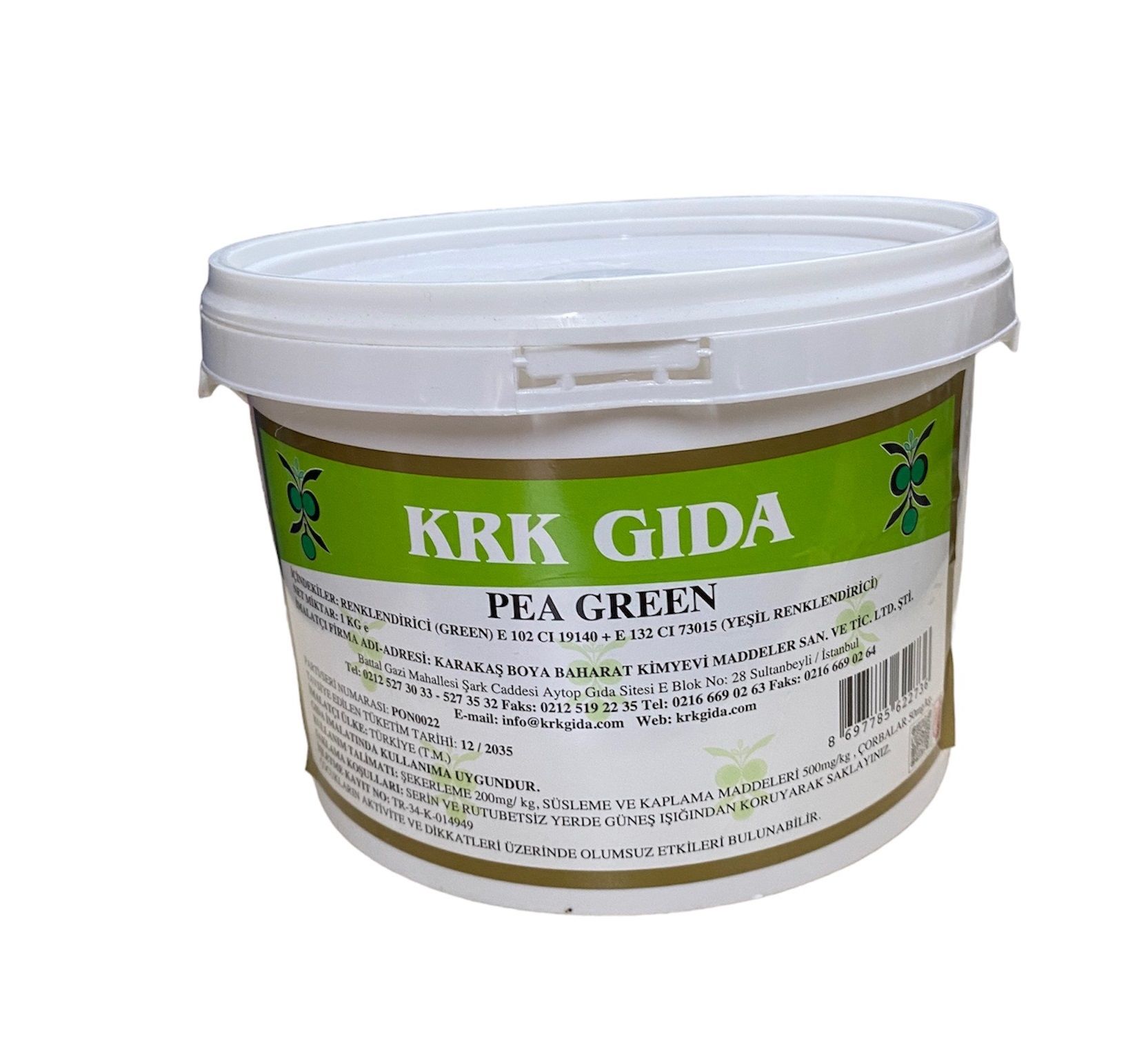 Krk Açık Yeşil Gıda Boyası 1 Kg (Pea Green E 132)