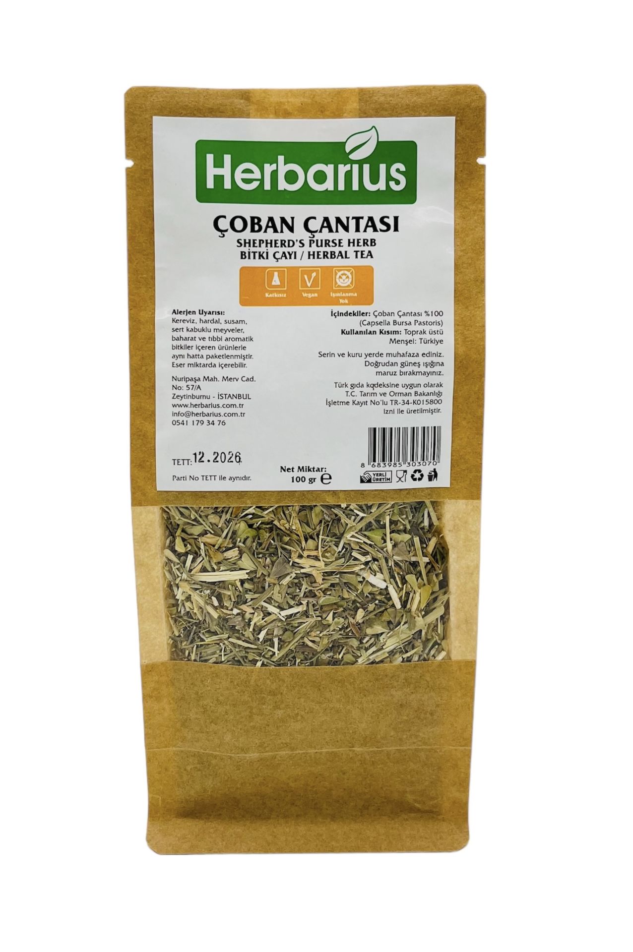 Herbarius Çoban Çantası 100 gr (Shepherd's Purse Herb)